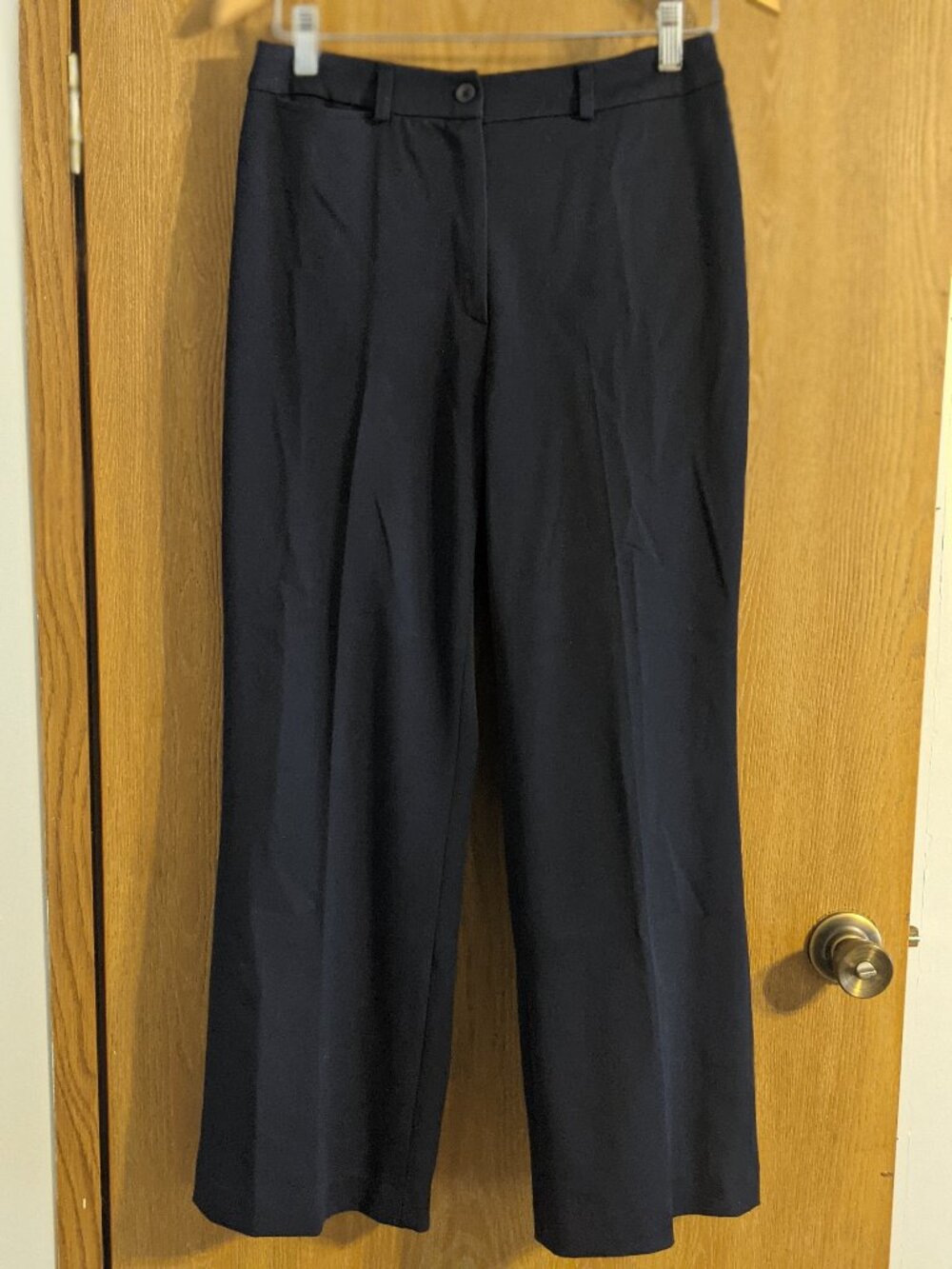 Thalian Wide Leg Dress Pants Womens Size 8 Navy Stretch Career Trousers